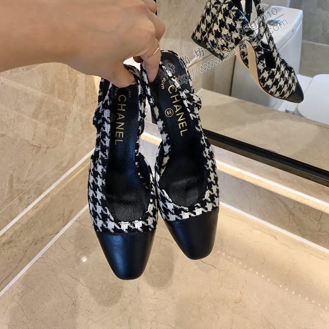 Chanel女鞋 香奈兒時尚經典涼鞋 Chanel中跟涼鞋  naq1091